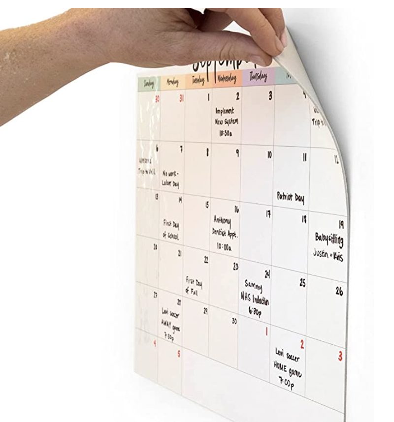 M.C. Squares Reusable Monthly Calendar Whiteboard.