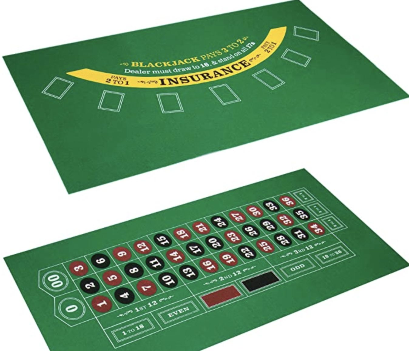 Brybelly Blackjack and Roulette Table Felt