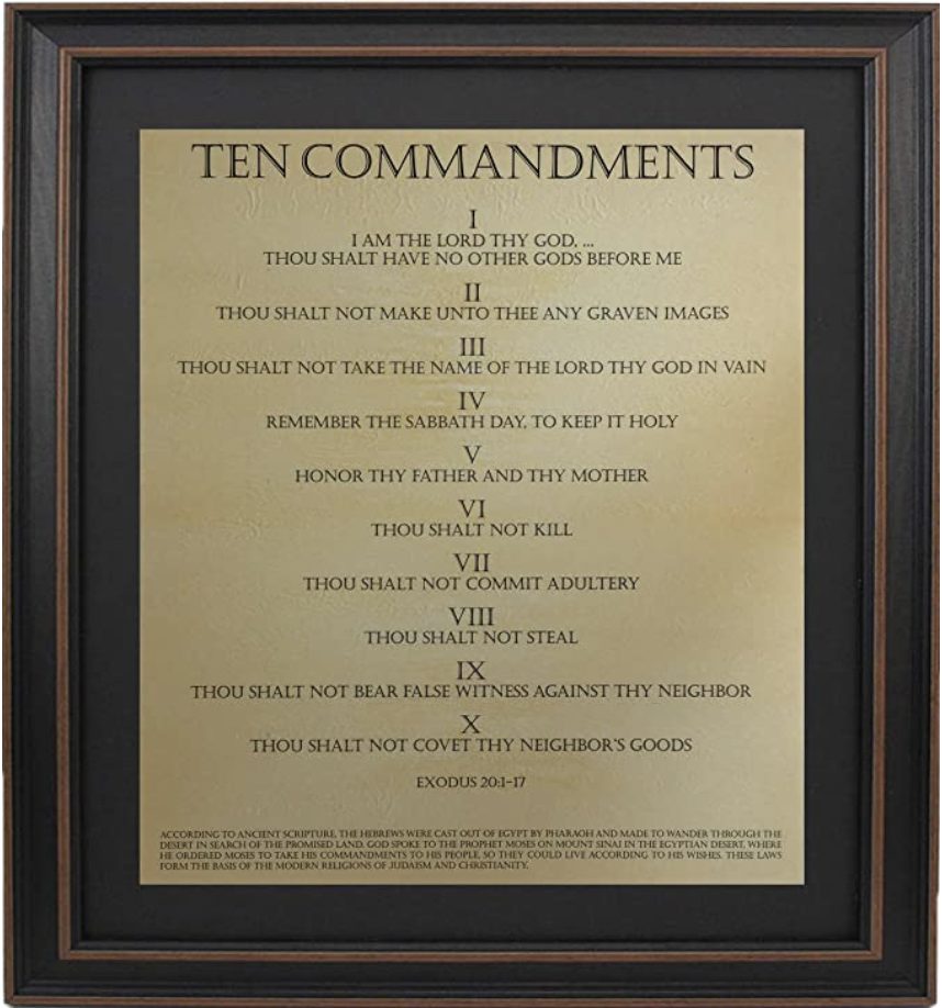 Framed Ten Commandments