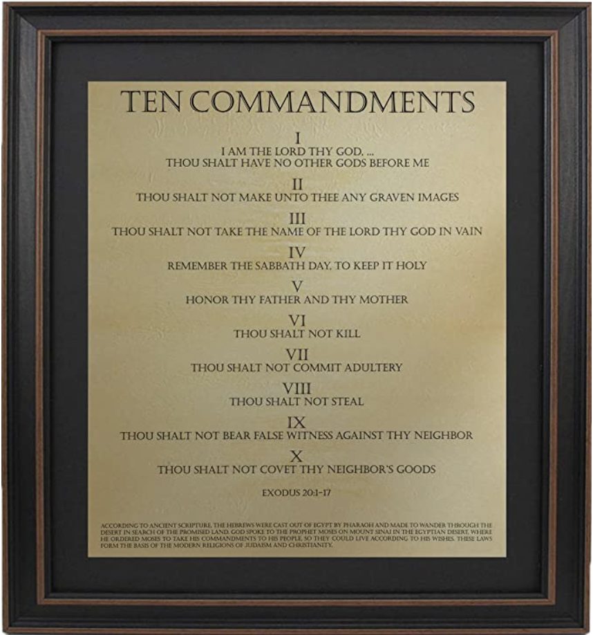 Framed Ten Commandments