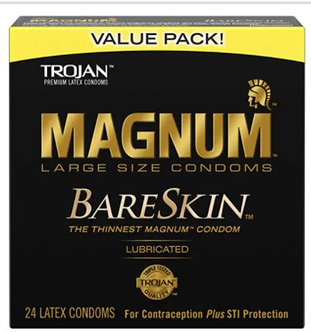 TROJAN MAGNUM BARESKIN Large Size Condoms, 24 Count