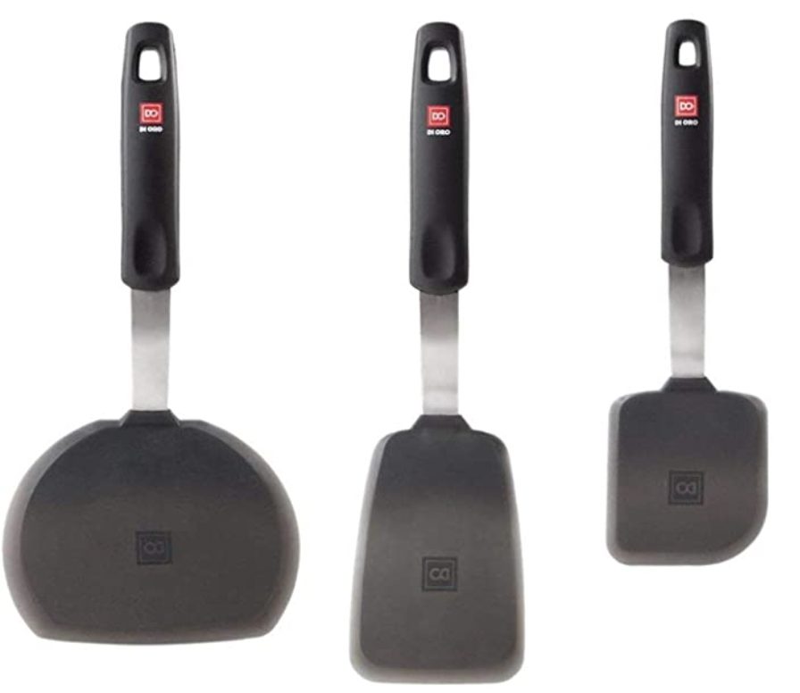 ORO Designer Series Flexible 3 Piece Silicone Turner Spatula Set